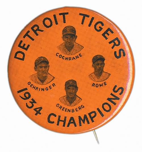 1934 Detroit Tigers Champions Pin